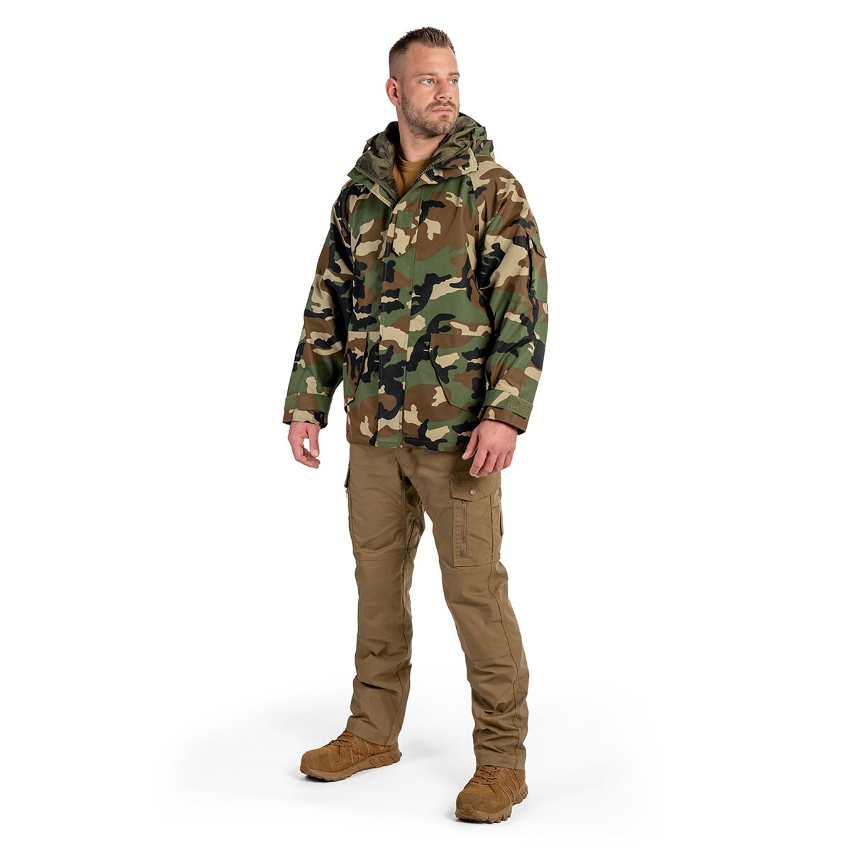 Mil-Tec Wet Weather 3-Layer Laminate Waterproof kabát - Woodland