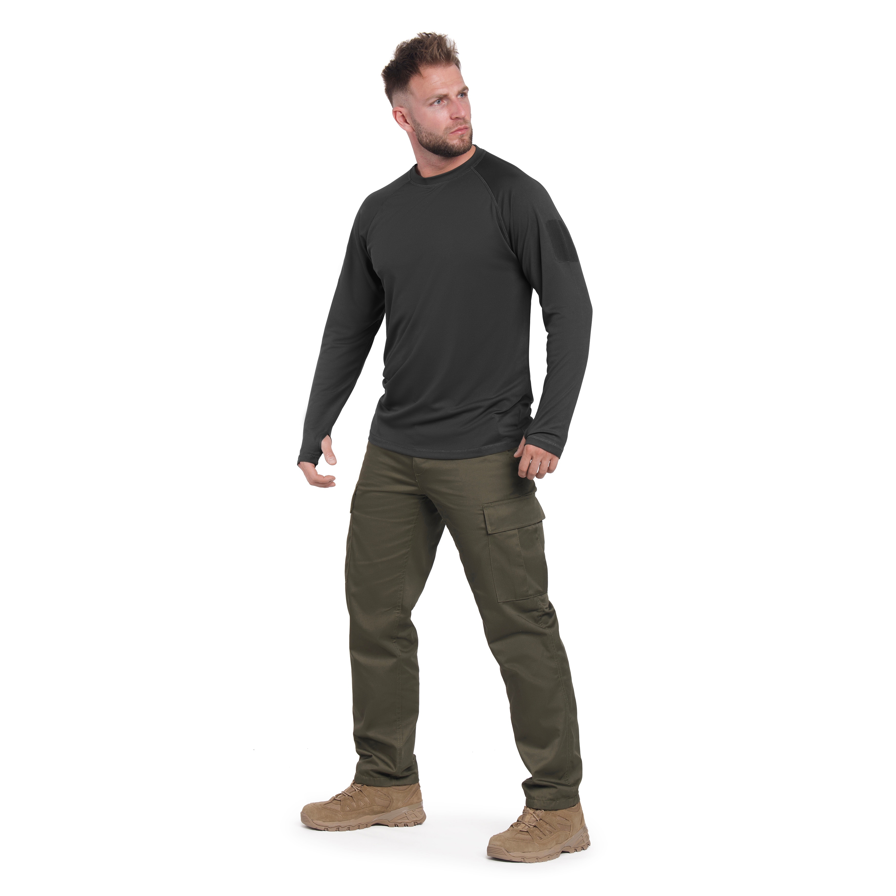 Mil-Tec Tactical Long Sleeve hosszú ujjú thermoaktív póló - Black