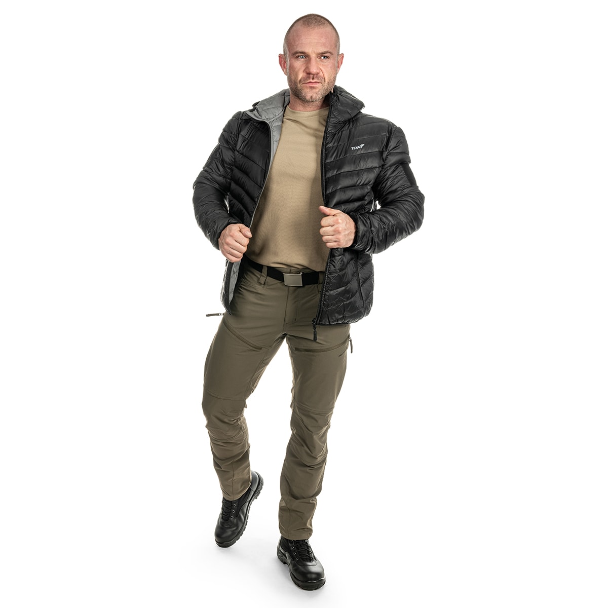 Texar Reverse fordítható tollkabát - Black/Grey