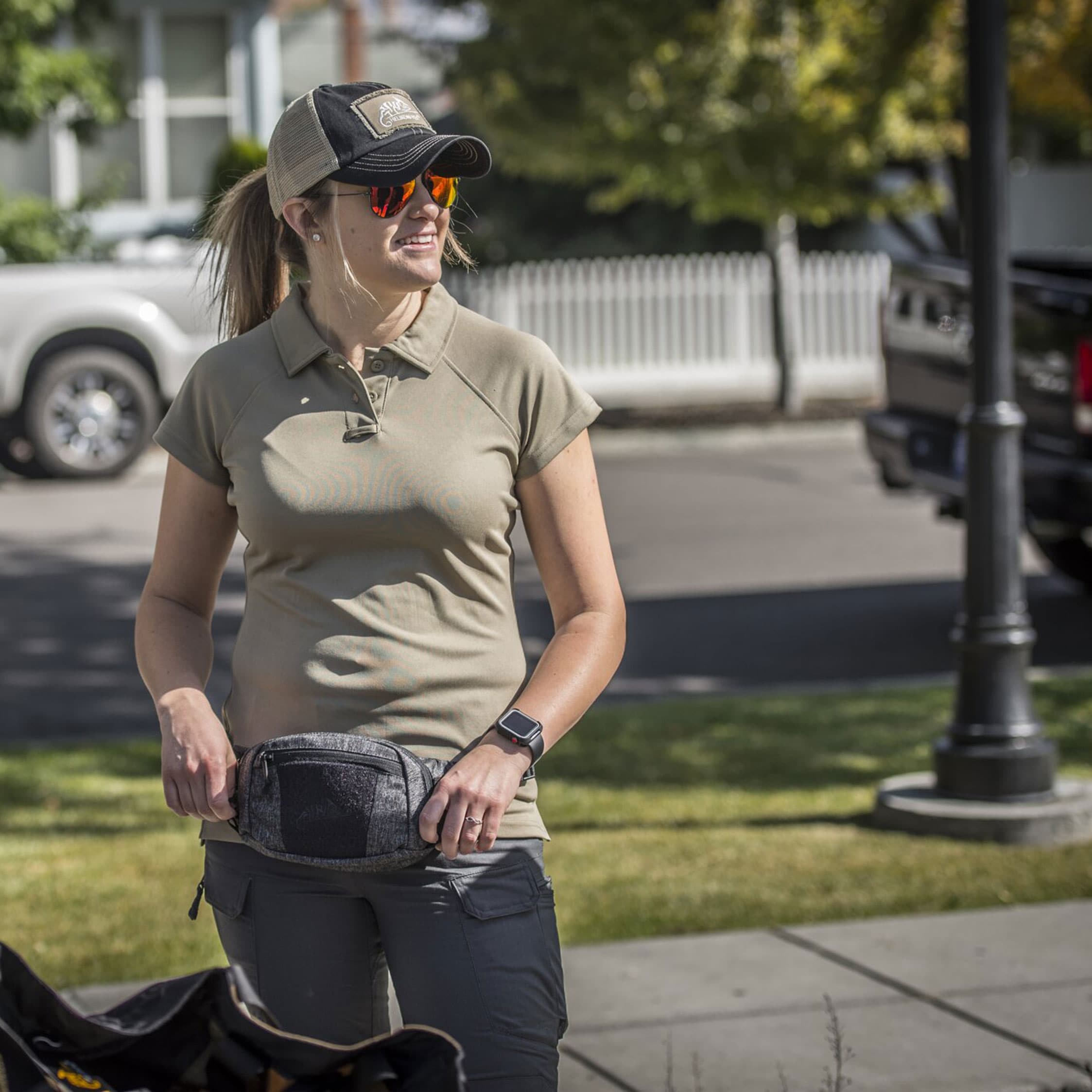 Polo Helikon Women's UTL TopCool Lite thermoaktív póló - Khaki