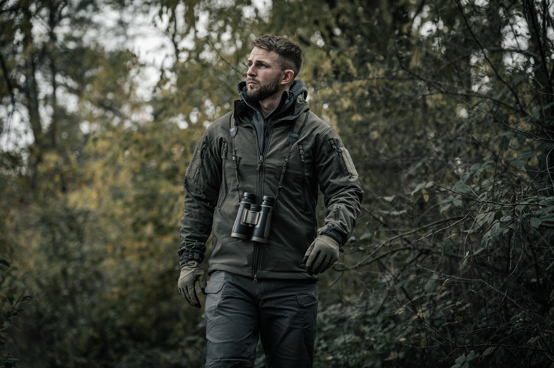 Helikon Gunfighter Softshell Shark Skin Windblocker kabát - Taiga Green