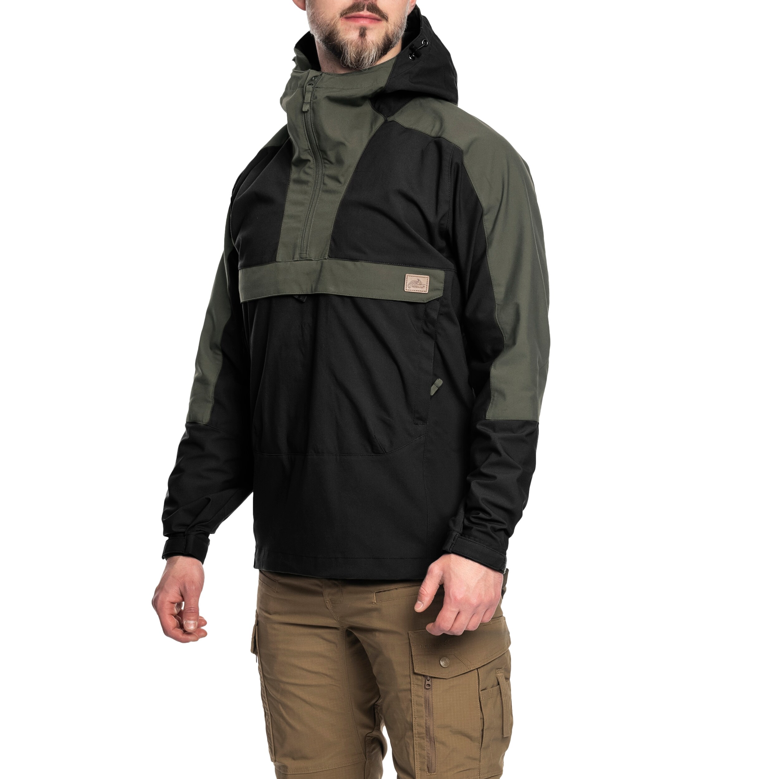 Helikon Woodsman Anorak kabát - Black/Taiga Green