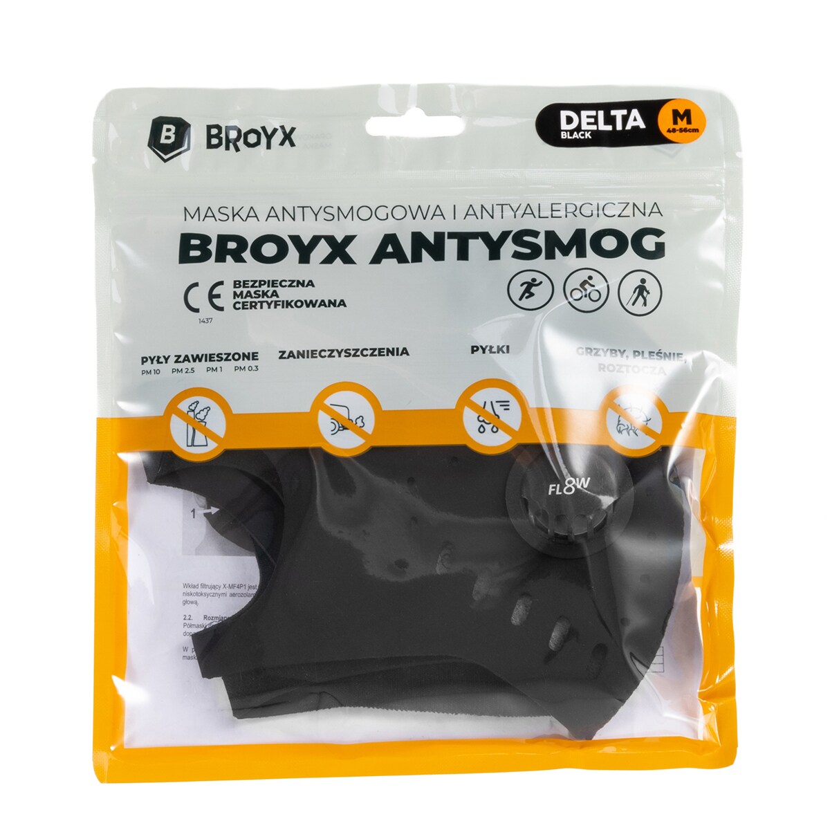 Broyx Sport Delta szmogellenes maszk - Black
