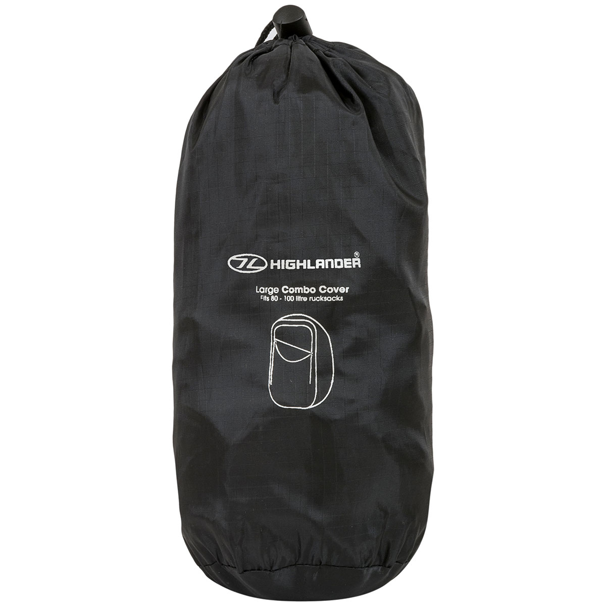 Highlander Outdoor Combo Rain Cover hátizsákhoz való védőhuzat 80-100 l - Black