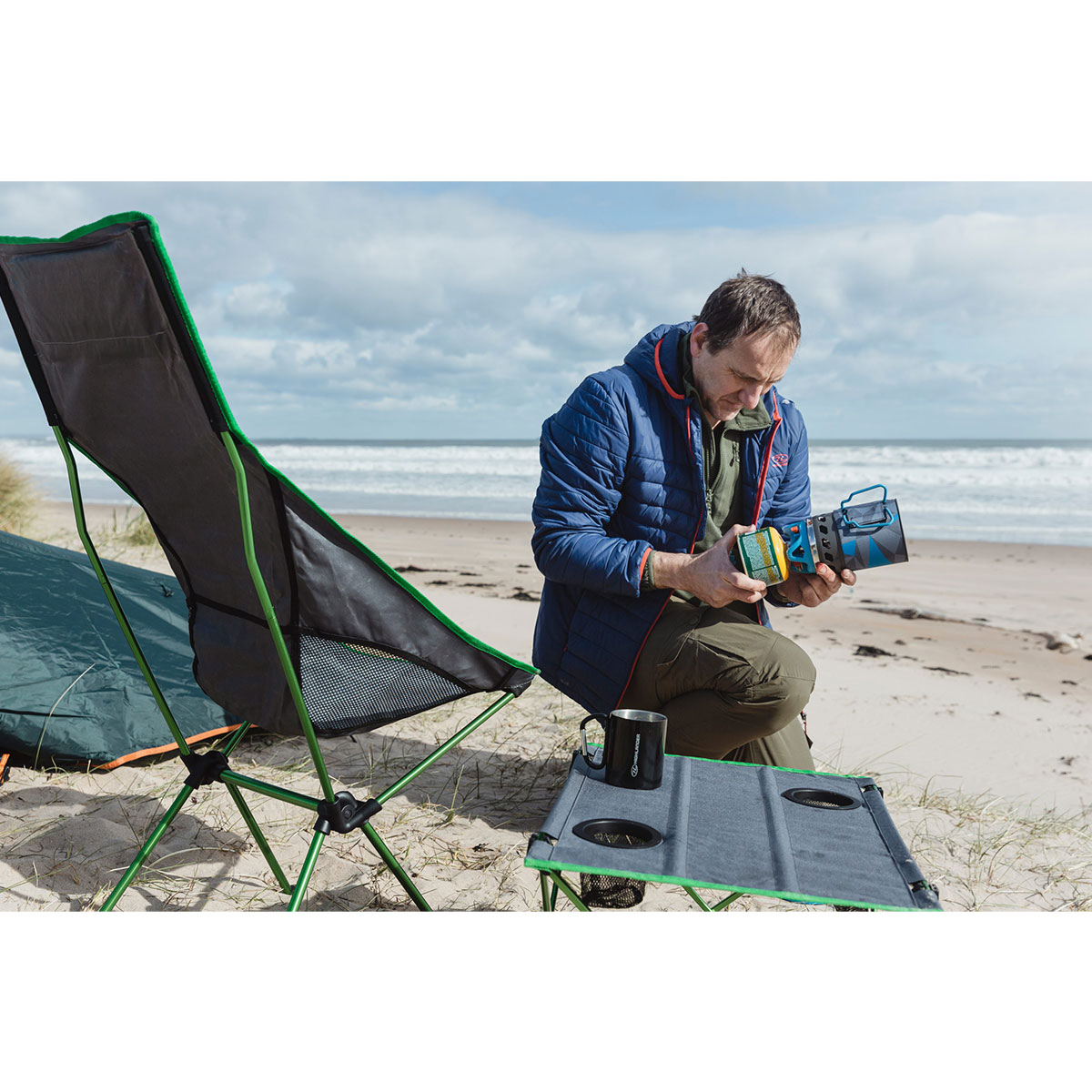 Highlander Outdoor Ayr kemping asztal - Green/Grey
