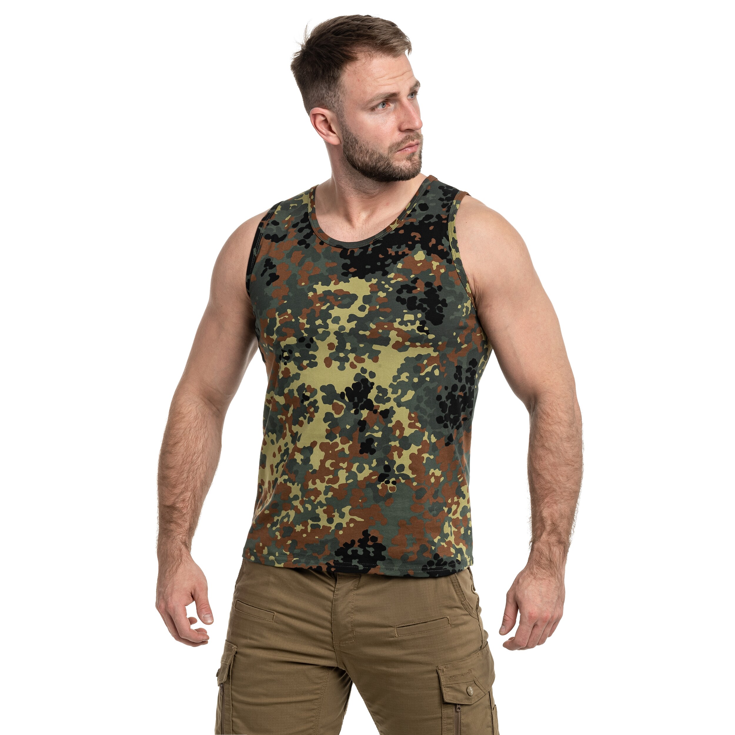 MFH Tank Top ujjatlan póló - Flecktarn