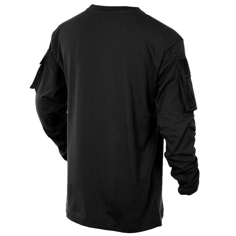 MFH Long Sleeve hosszú ujjú karzsebes póló - Black