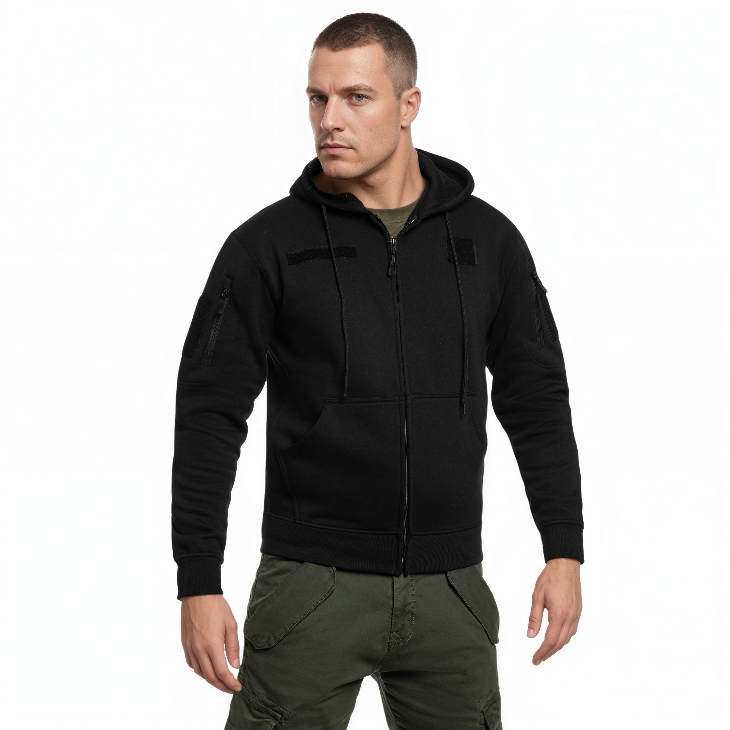 Mil-Tec Tactical Hoodie Zipper Blackpulóver