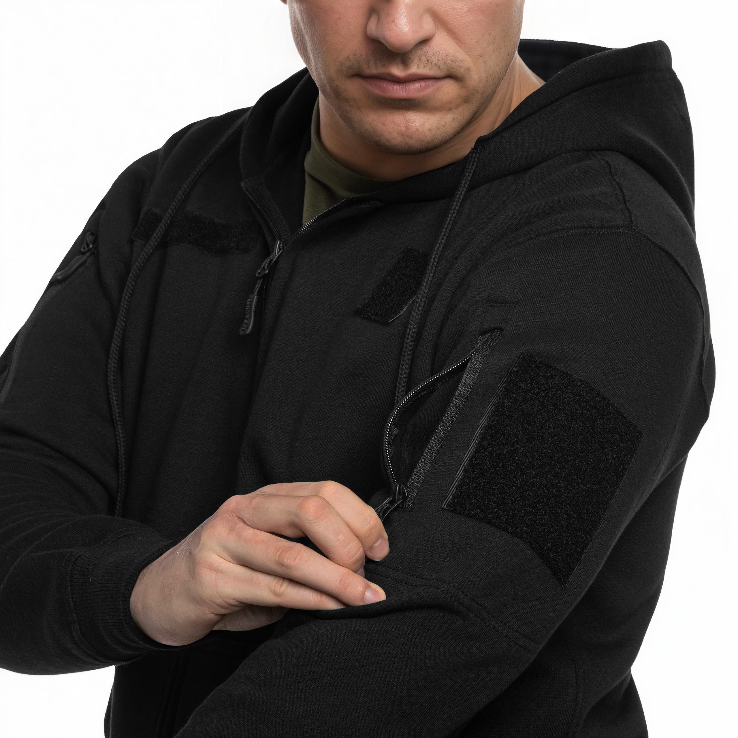 Mil-Tec Tactical Hoodie Zipper Blackpulóver