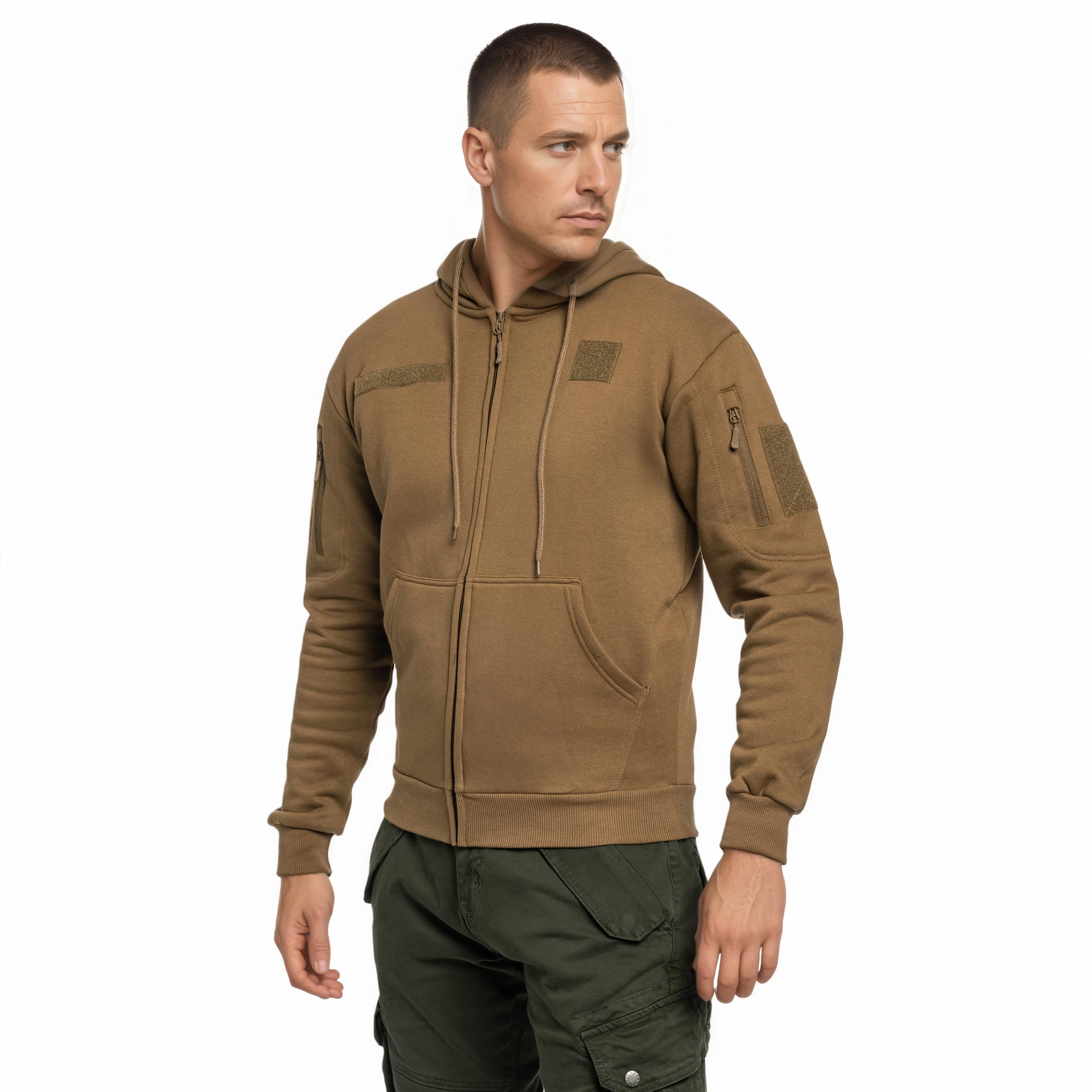 Mil-Tec Tactical Hoodie Zipper Coyote pulóver