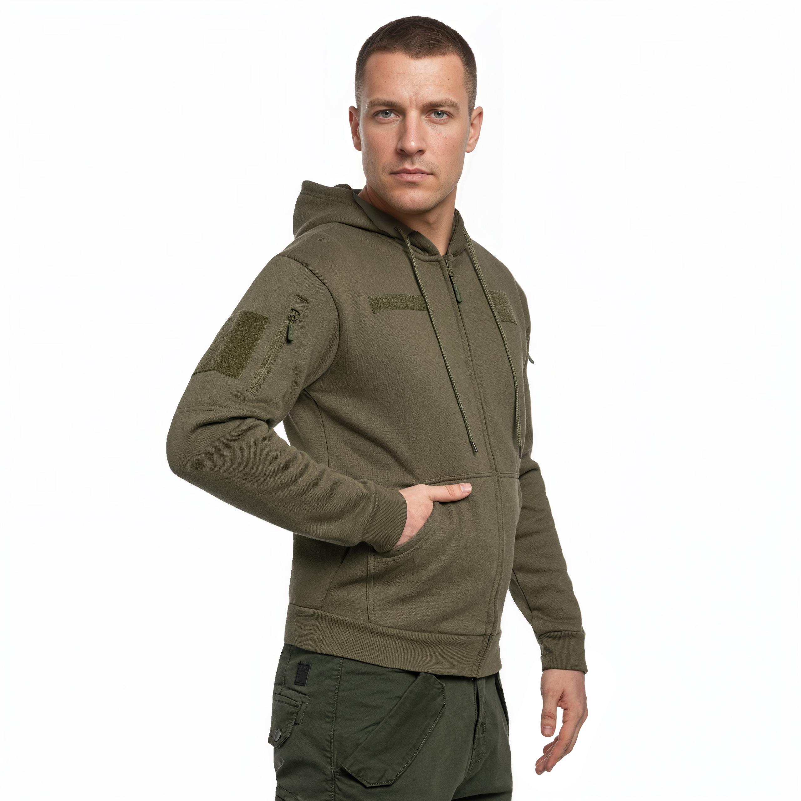 Mil-Tec Tactical Hoodie Zipper pulóver - Olive