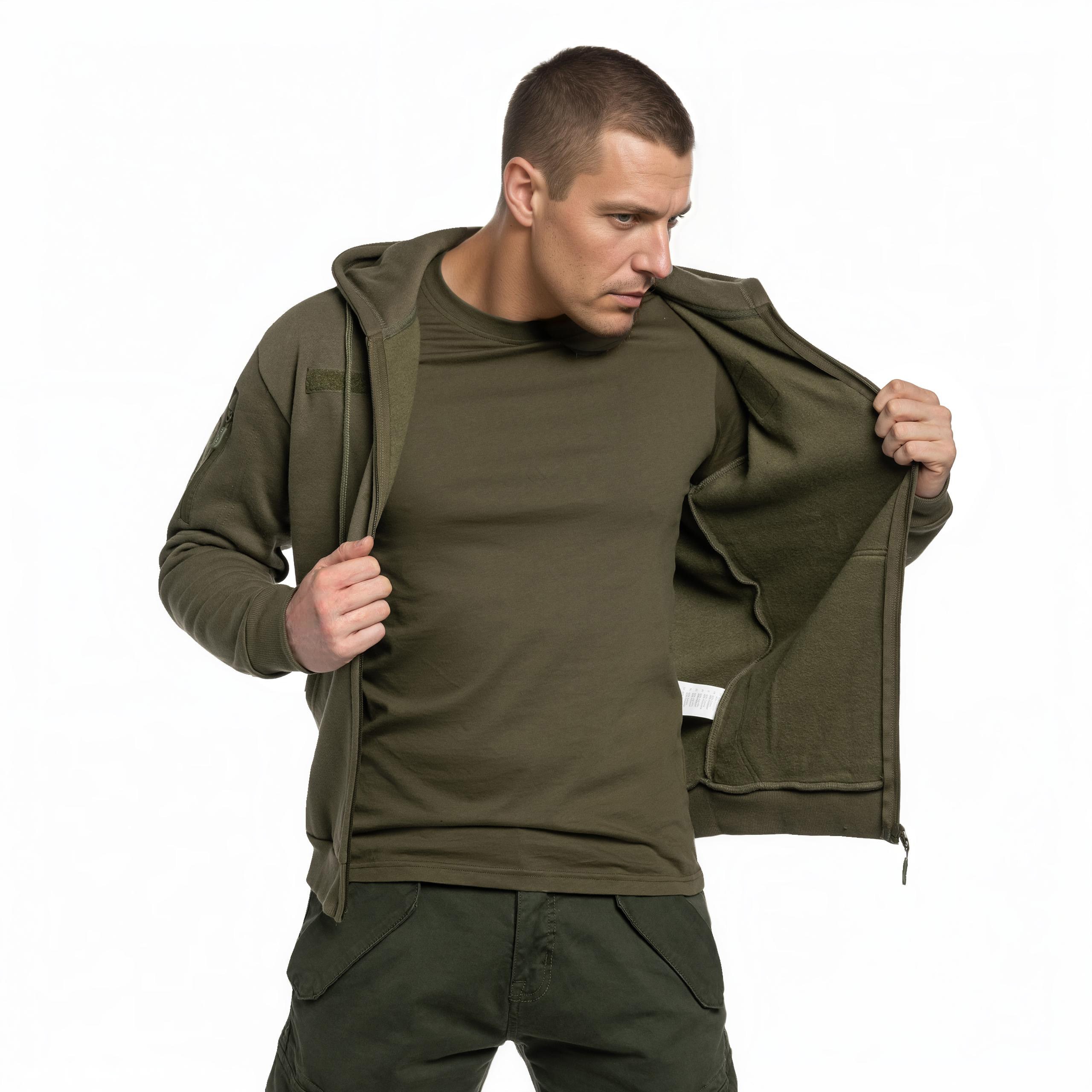 Mil-Tec Tactical Hoodie Zipper pulóver - Olive