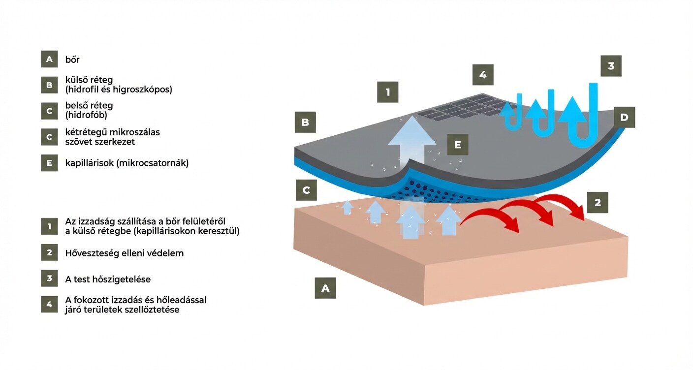 A termikus fehérnemű teljesítménye - infografika