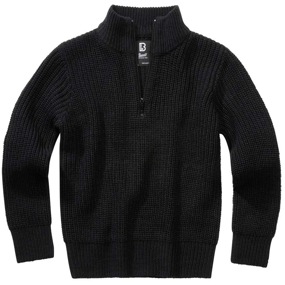 Brandit Marine Troyer Pullover Children's Sweater - Black