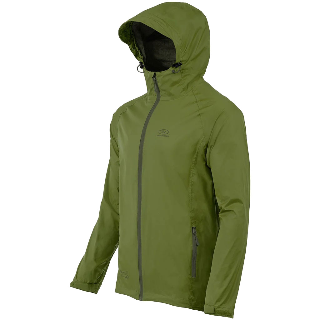 Highlander Outdoor Stow & Go Pack Away Waterproof Jacket - Olive