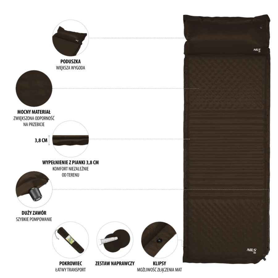 Nils Camp NC4001 self-inflating mat - Black
