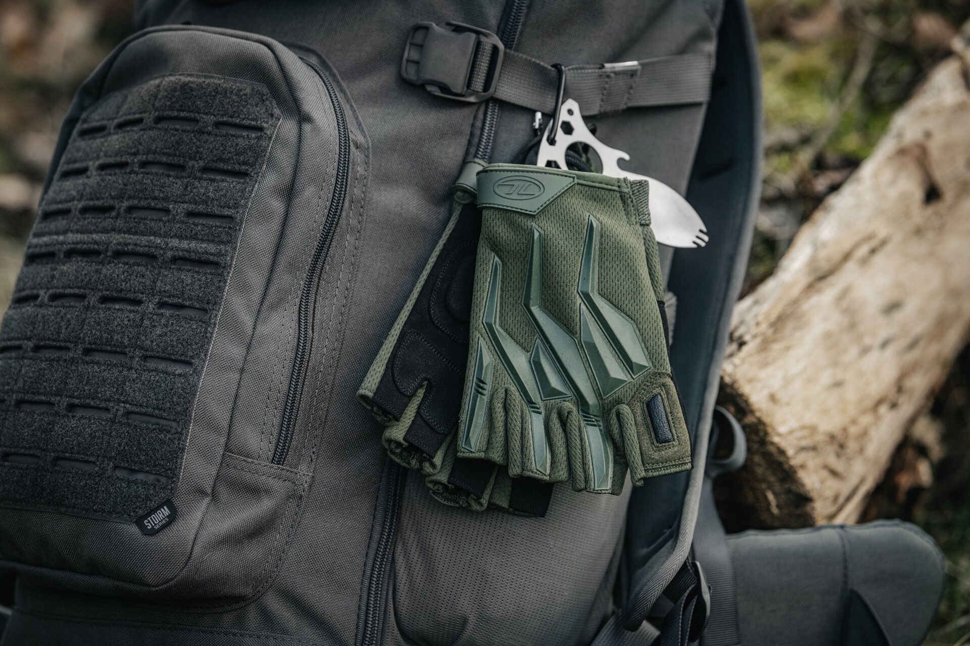 Highlander Forces Raptor Gloves Half Finger - Olive