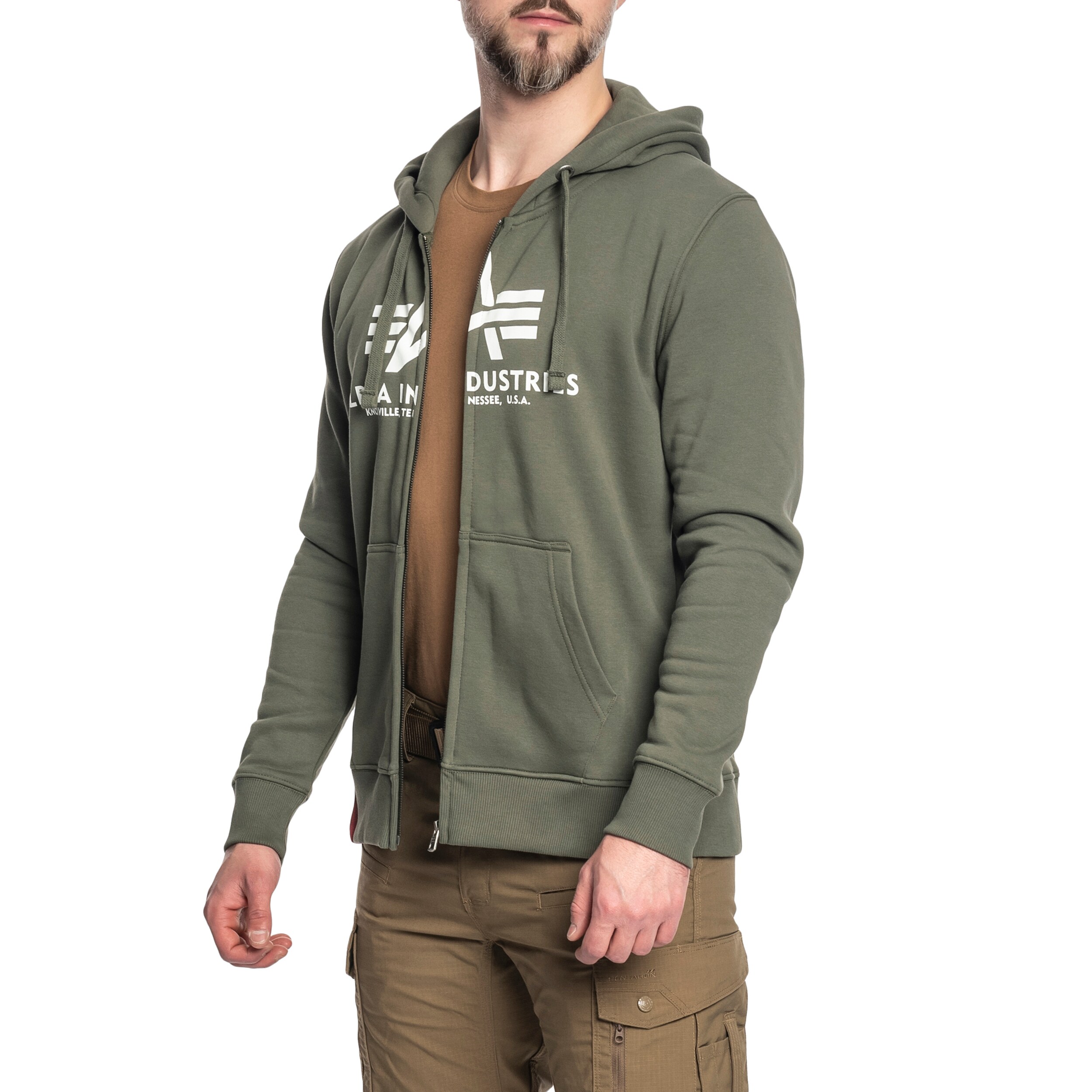 Alpha Industries Basic Zip Hoody - Dark Olive