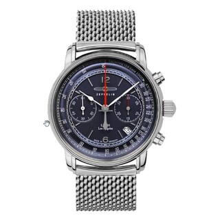 Zeppelin LZ126 Los Angeles Orologio Uomo: Cronografo Al Quarzo, Cinturino In Pelle, Quadrante Blu, 43mm