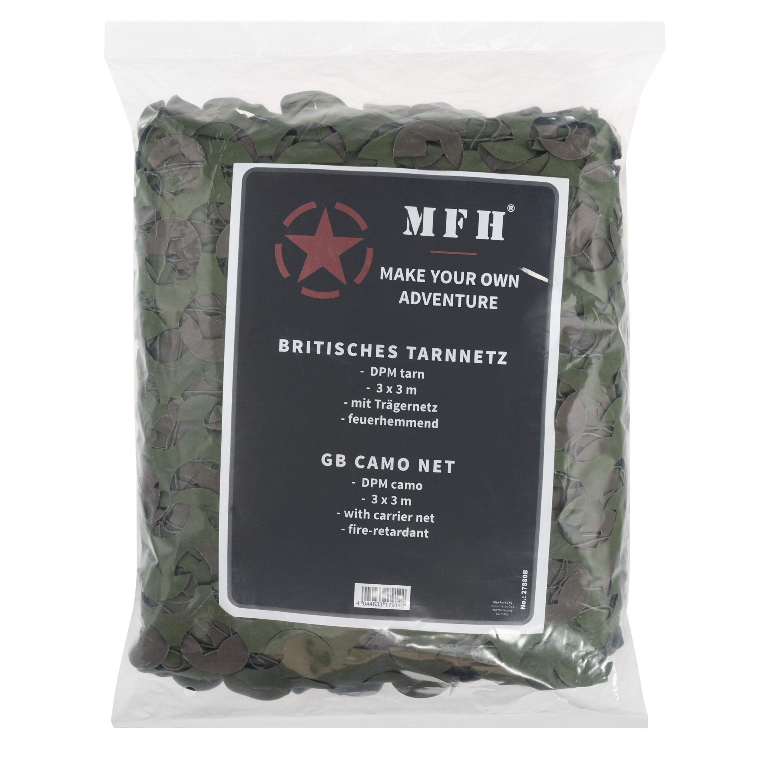 MFH Camouflage Mesh 3x3 m Fire Retardant - DPM