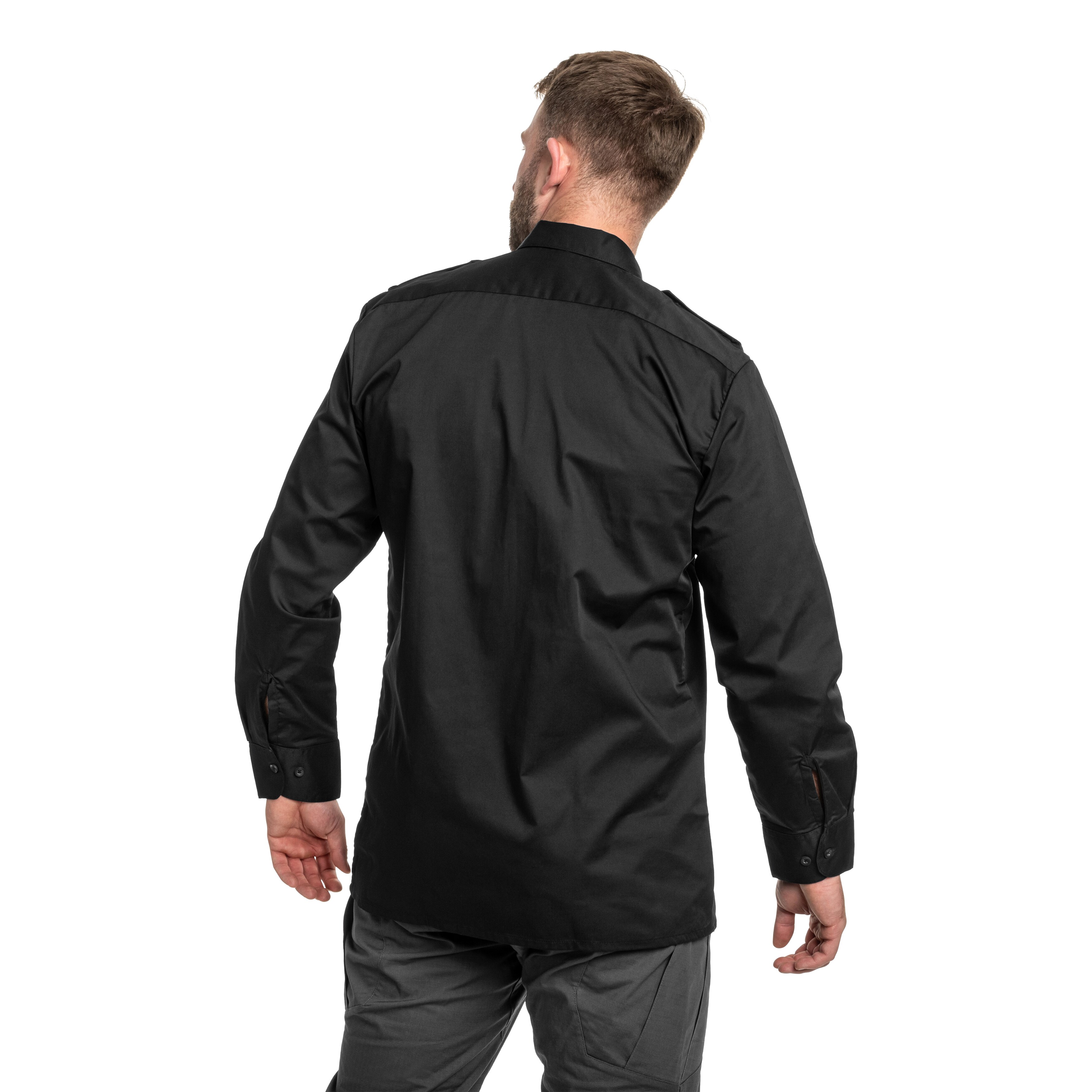 Mil-Tec Service Long Sleeve Shirt - Black