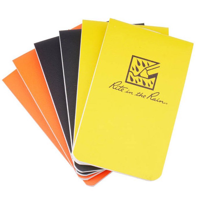 Rite in the Rain On-The-Go 3.375x2 Black, Yellow, Orange Waterproof Notebooks Set