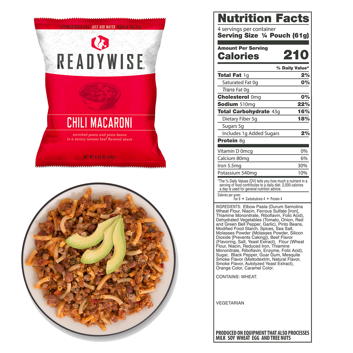 ReadyWise Freeze-Dried Food Package - 120 lunch servings