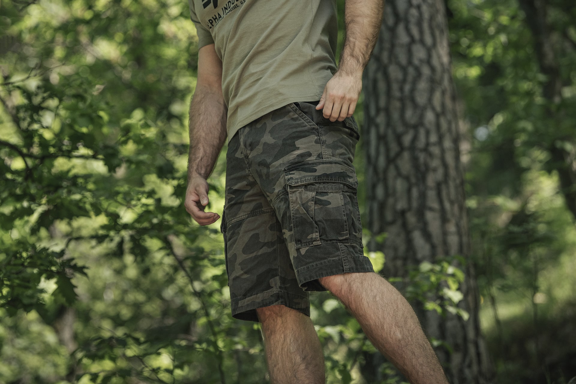 Mil-Tec Vintage Prewash Shorts - Dark Camo