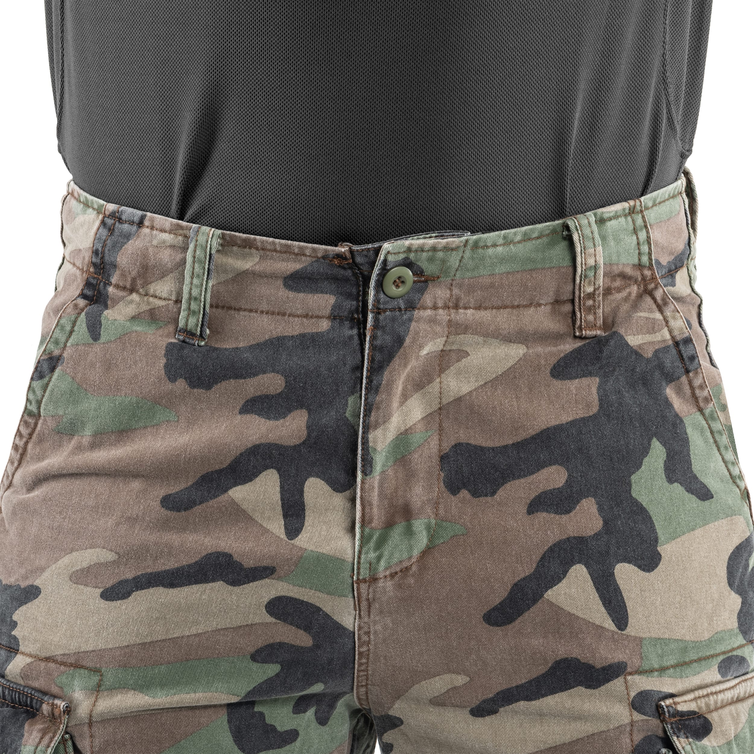 Mil-Tec Vintage Prewash Shorts - Woodland