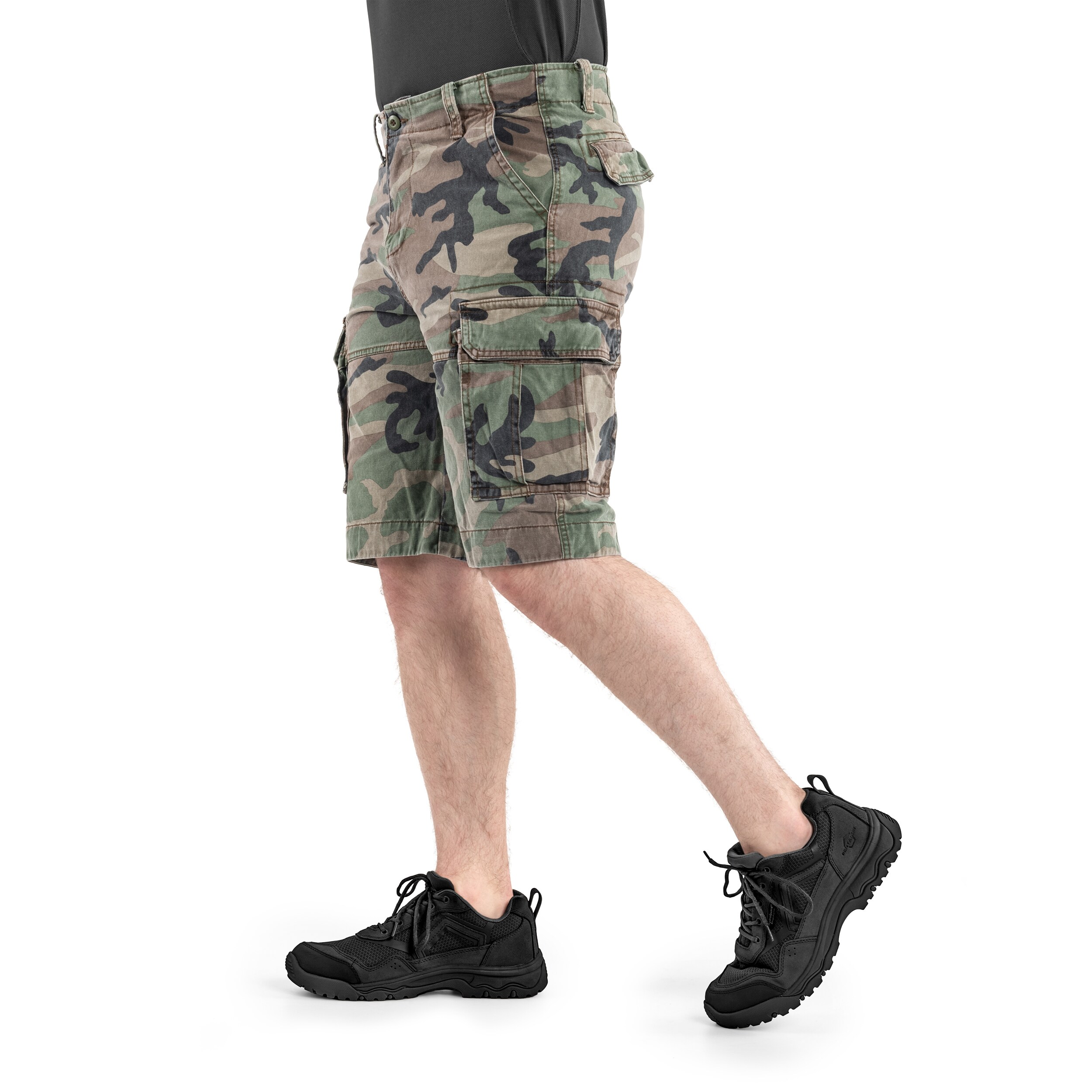 Mil-Tec Vintage Prewash Shorts - Woodland