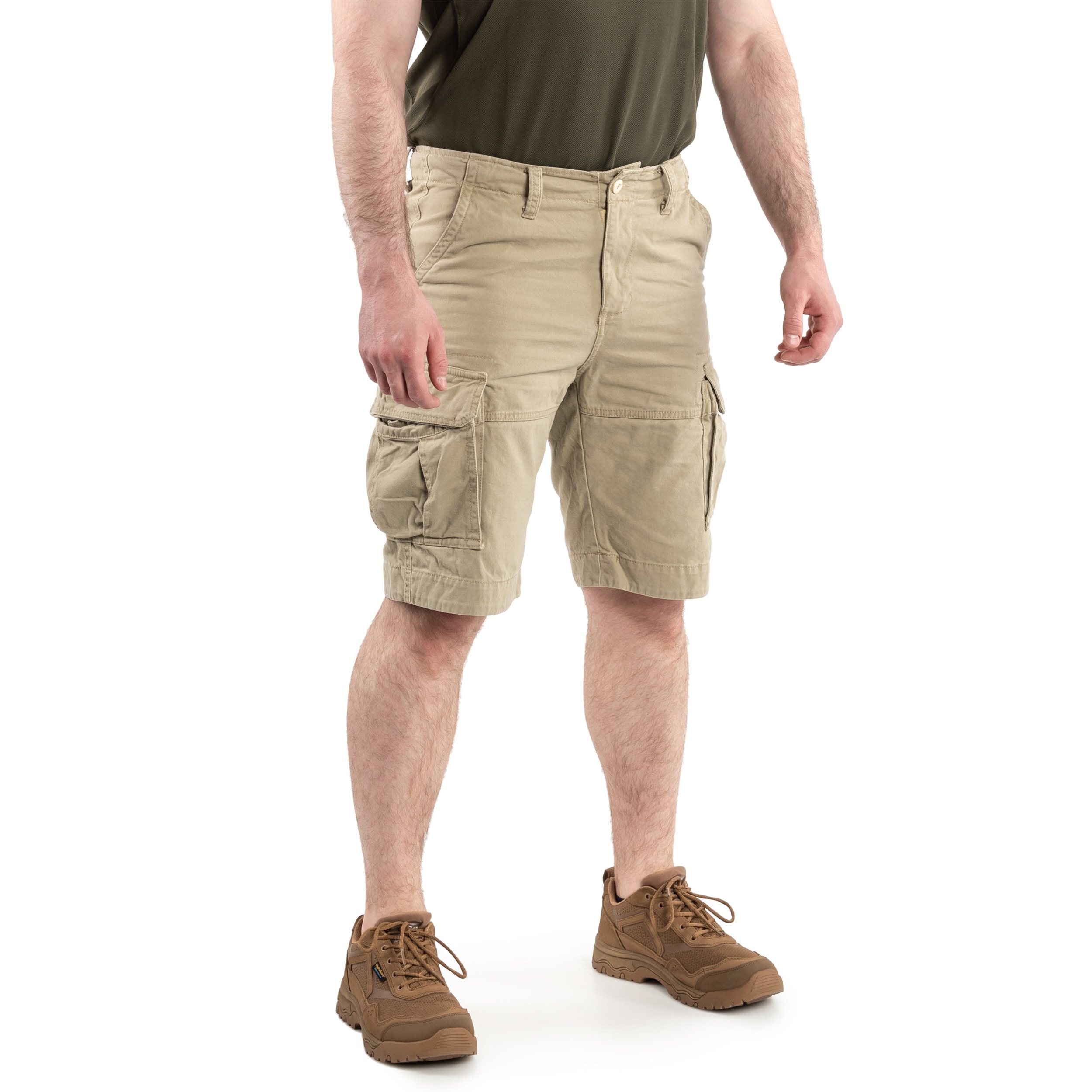 Mil-Tec Vintage Prewash Shorts - Khaki