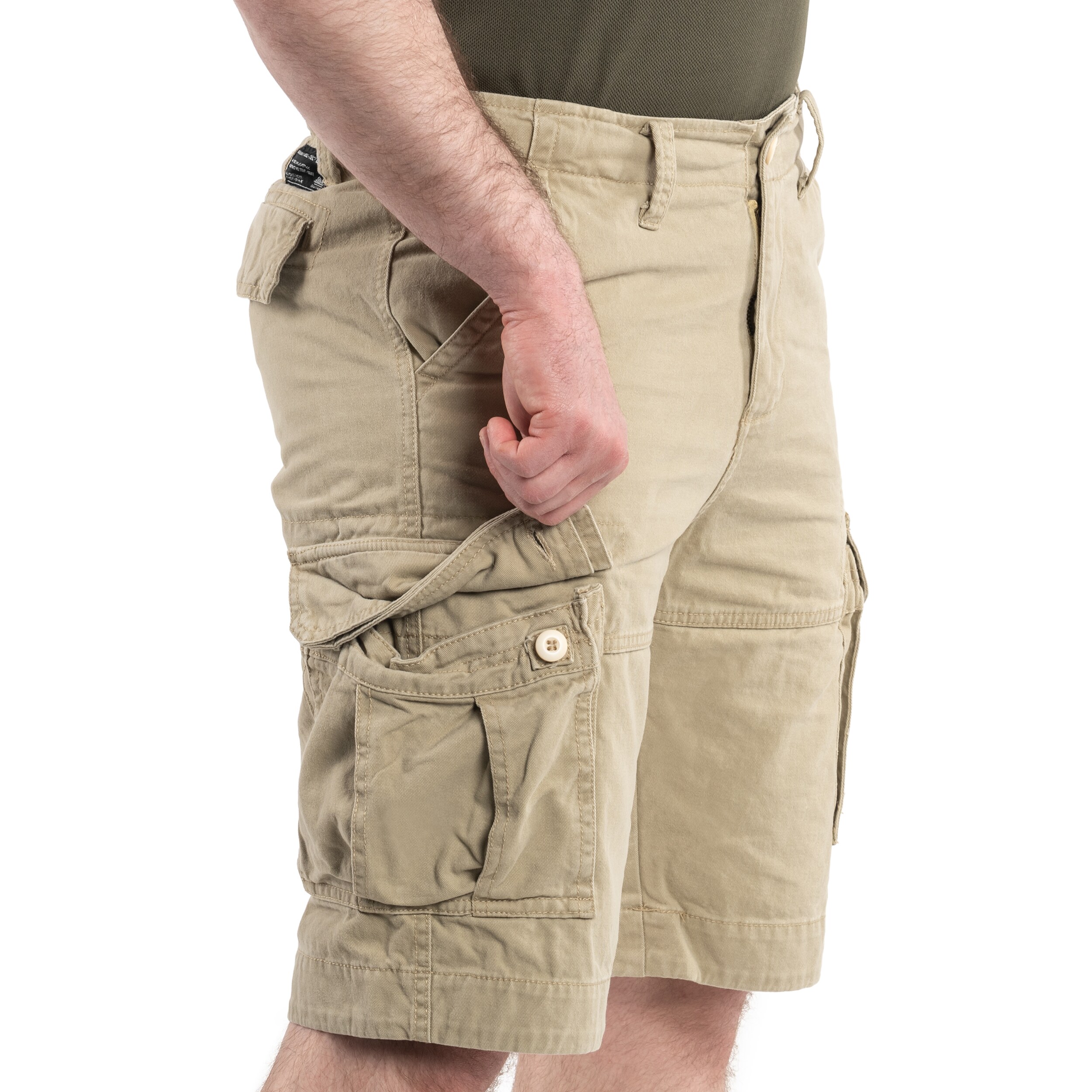 Mil-Tec Vintage Prewash Shorts - Khaki