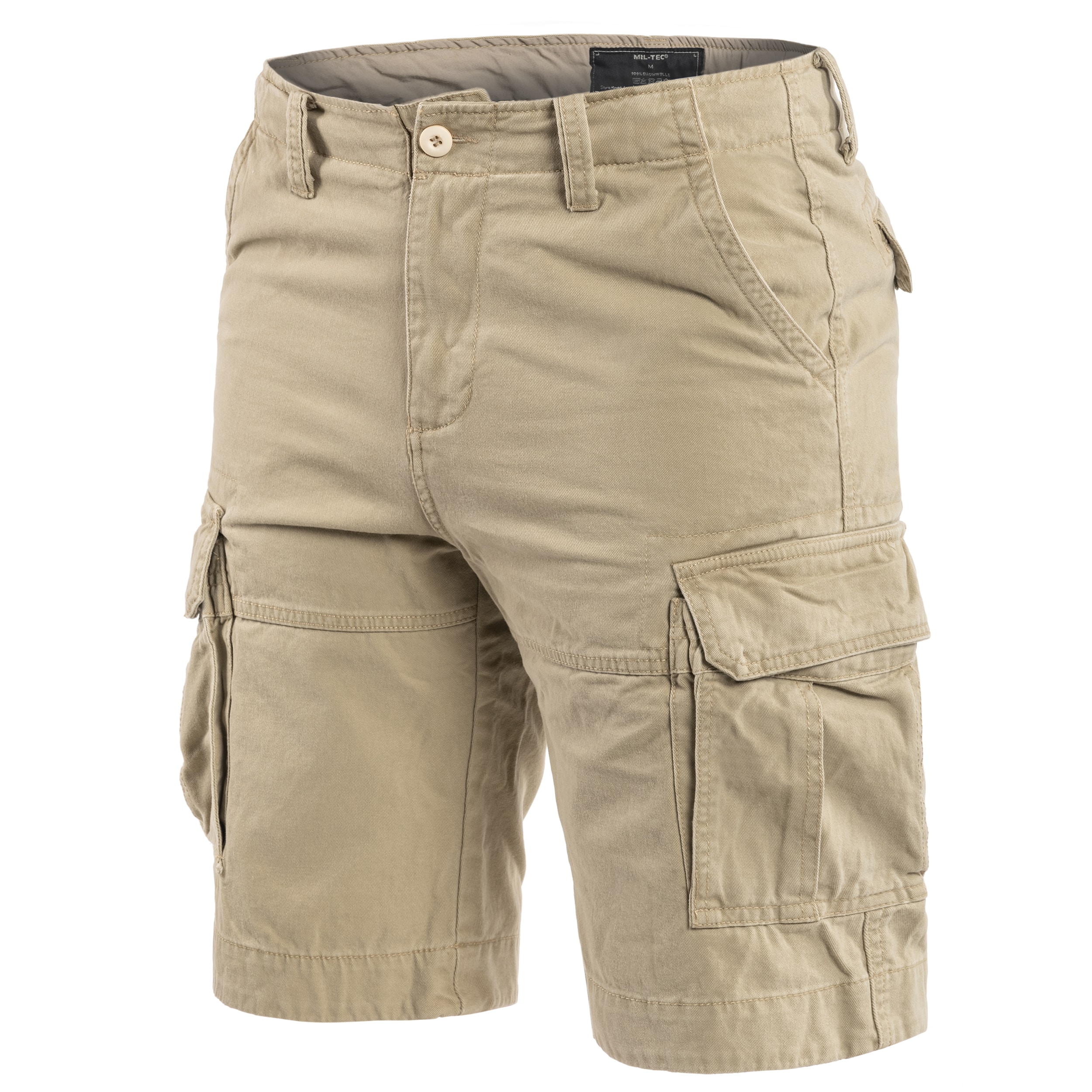 Mil-Tec Vintage Prewash Shorts - Khaki