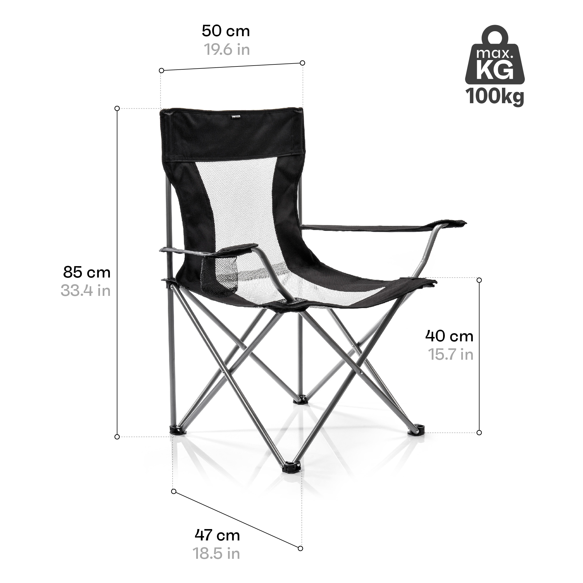 Meteor Tripper folding tourist chair - Black
