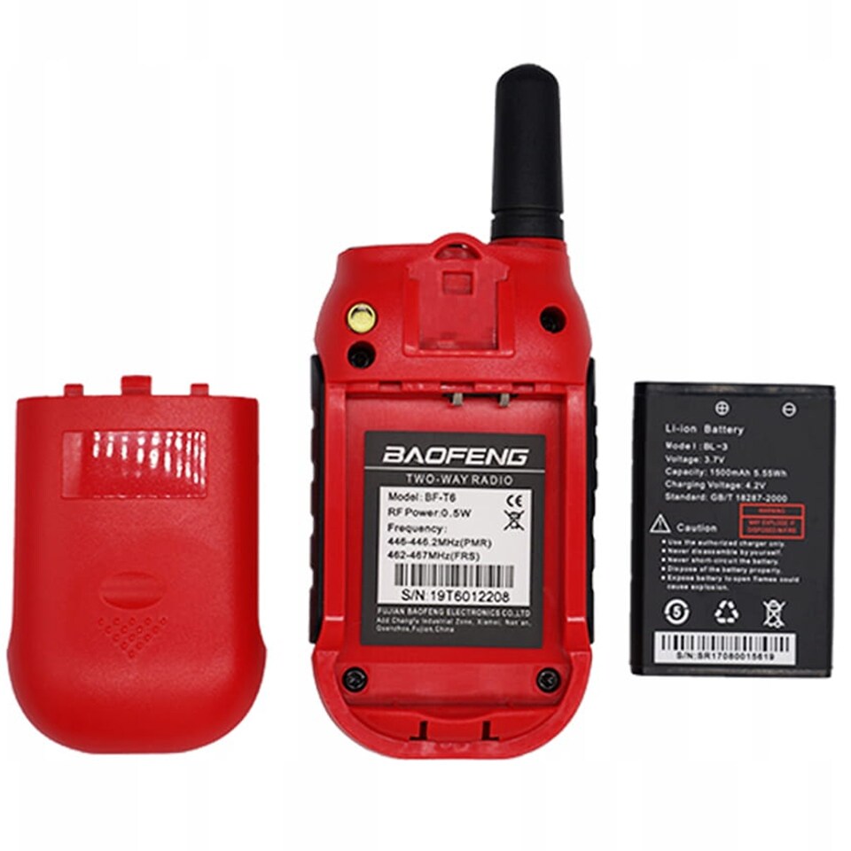Baofeng BF-T6 PMR Panda Radio 2 pcs. - Red