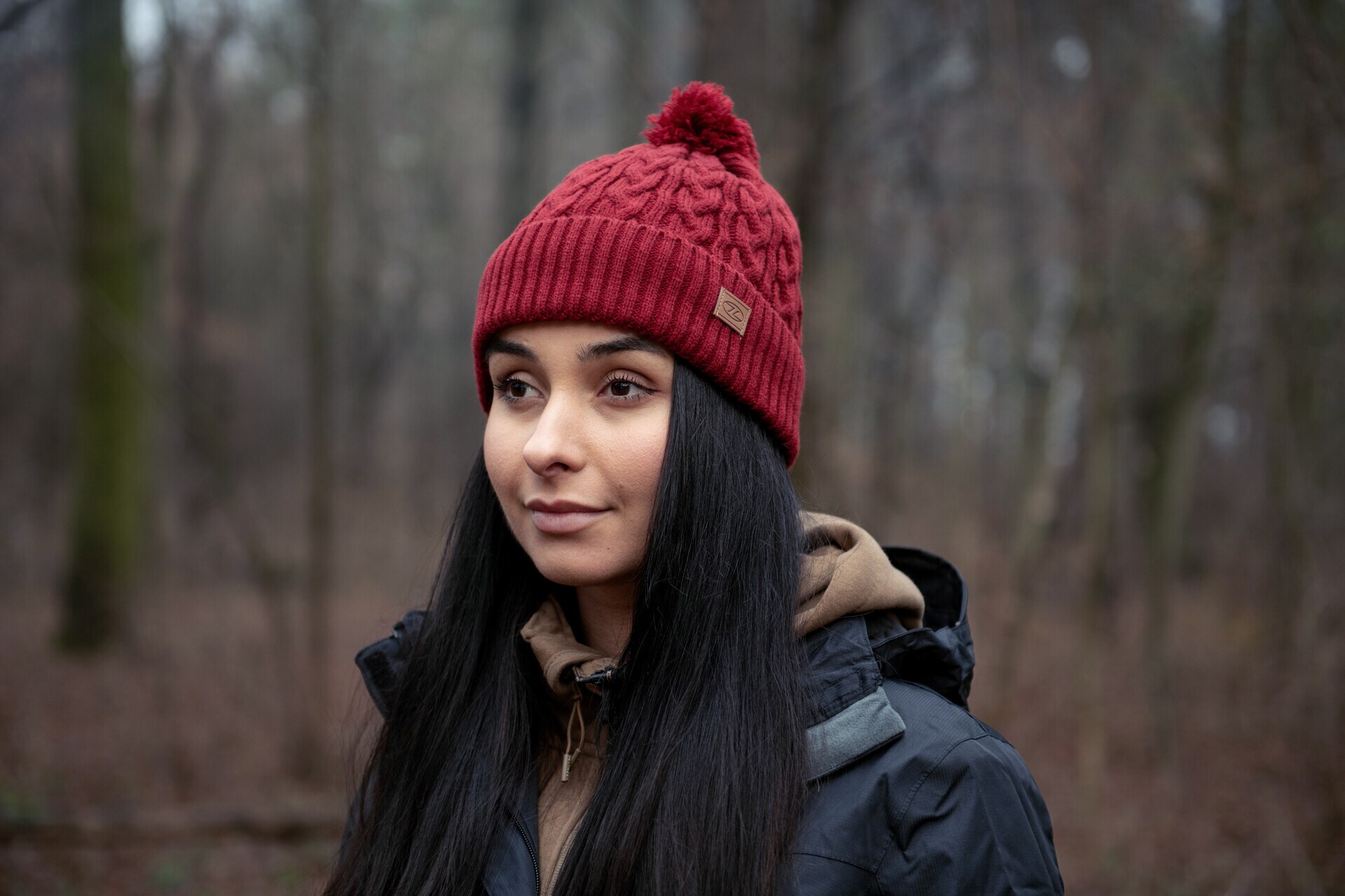 Highlander Outdoor Beira Lined Bobble Hat - Dark Red