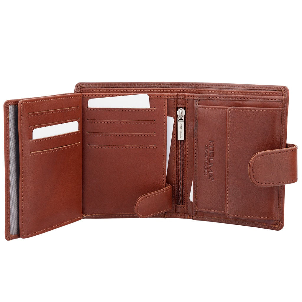 Koruma Smart RFID Block Wallet for cards and coins - Brown