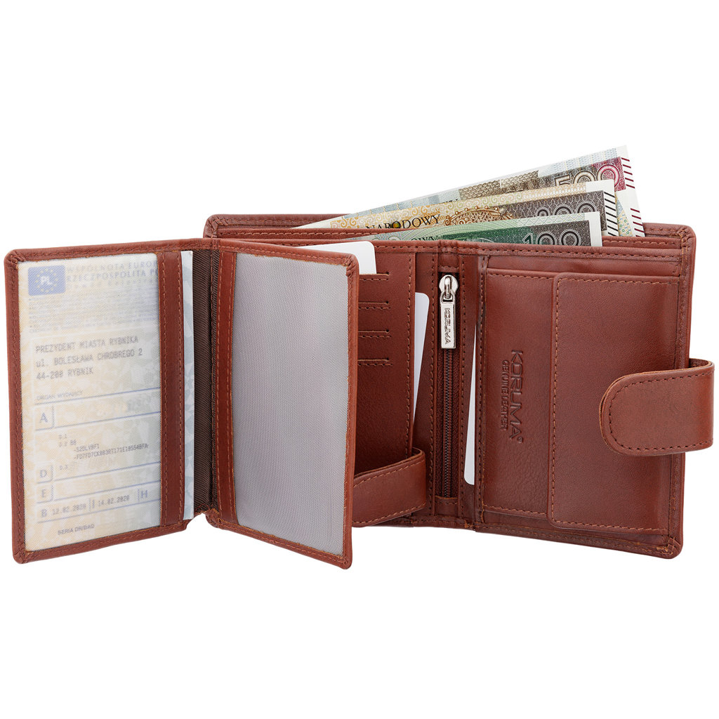 Koruma Smart RFID Block Wallet for cards and coins - Brown