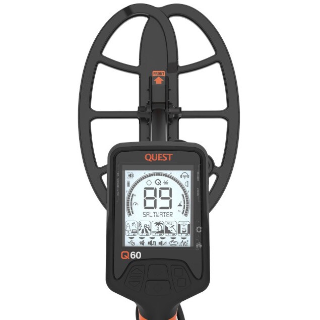 Quest Q60 Metal Detector + Xpointer Land Orange - Black/Orange