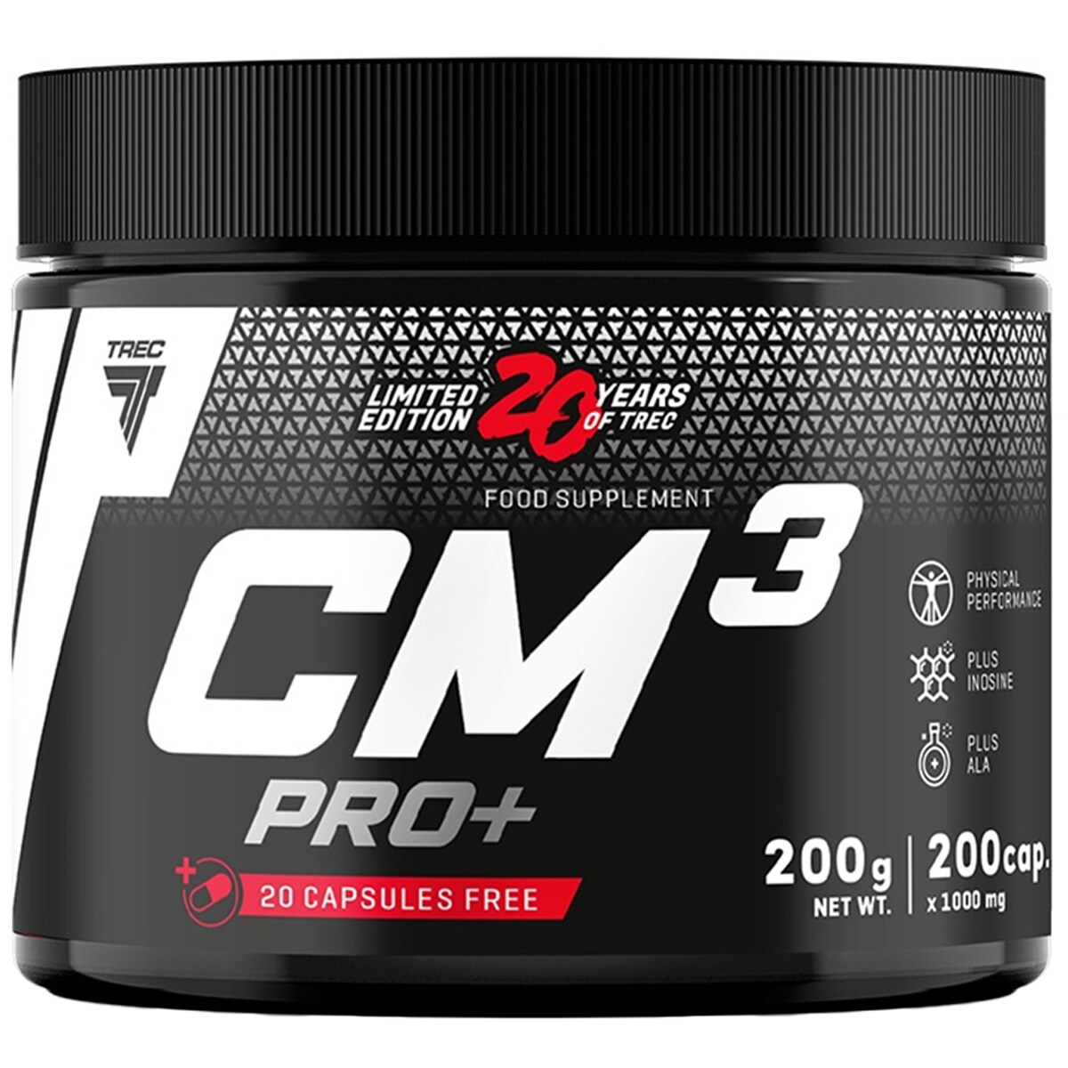 Creatine malate Trec CM3 Pro+ 200 capsules - dietary supplement