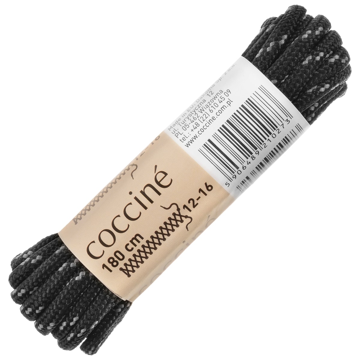 Trekking laces Coccine 180 cm - Black/Grey