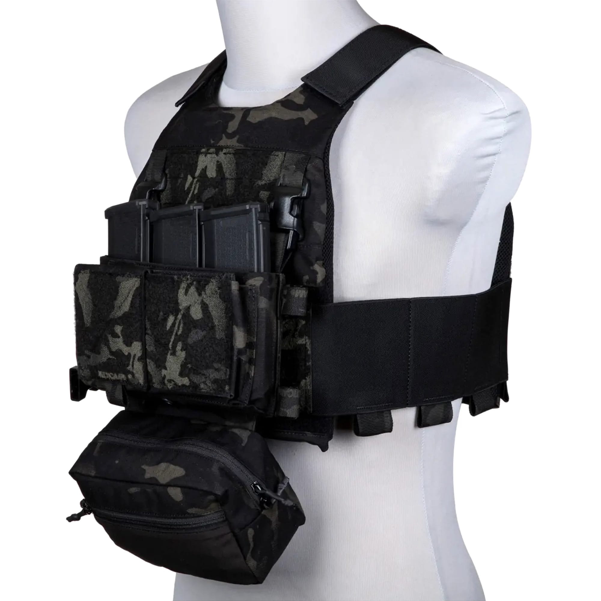Emerson FCS Tactical Vest with MK Chest Rig panel - MultiCam Black