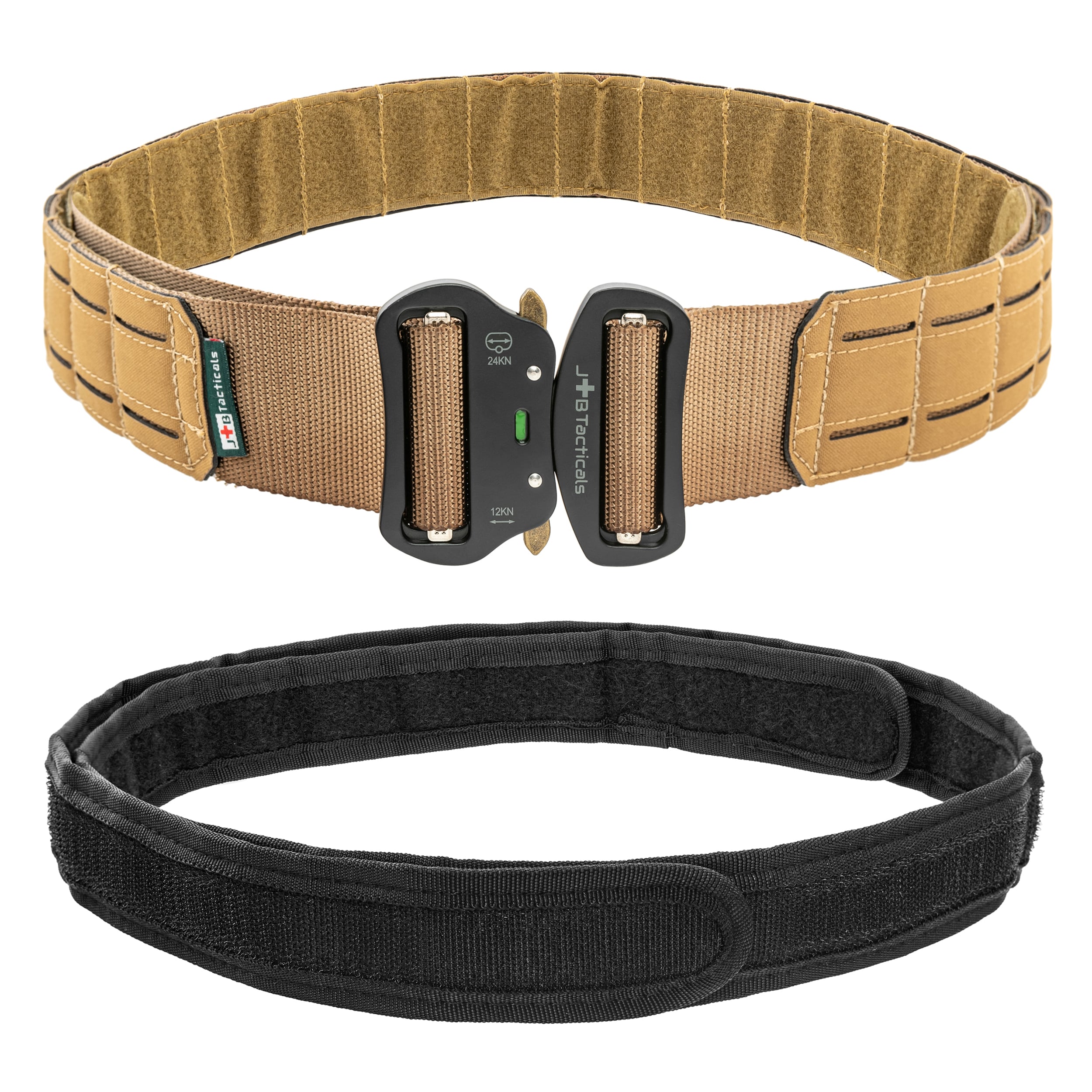 JB Tacticals MOLLE Laser Cut Tactical Belt with inner belt - Coyote