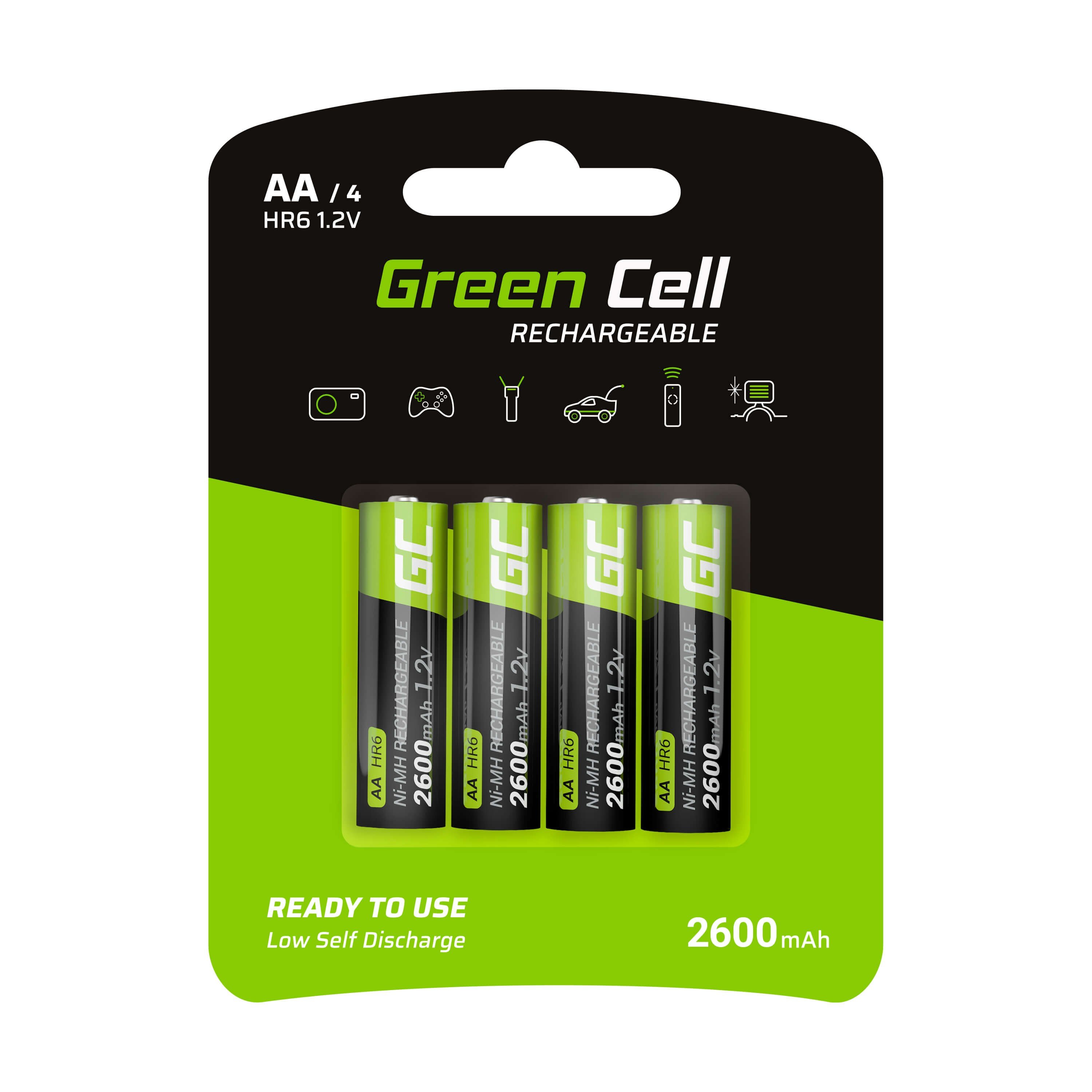 Green Cell HR6/AA 2600 mAh Rechargeable Battery - 4 pcs.