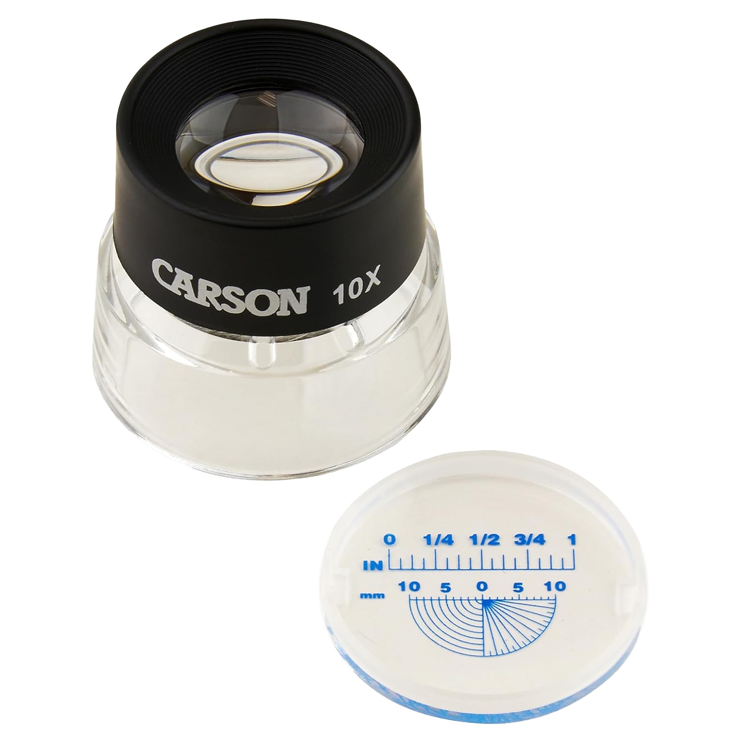 Carson Lumiloupe 10x magnifier with tape measure