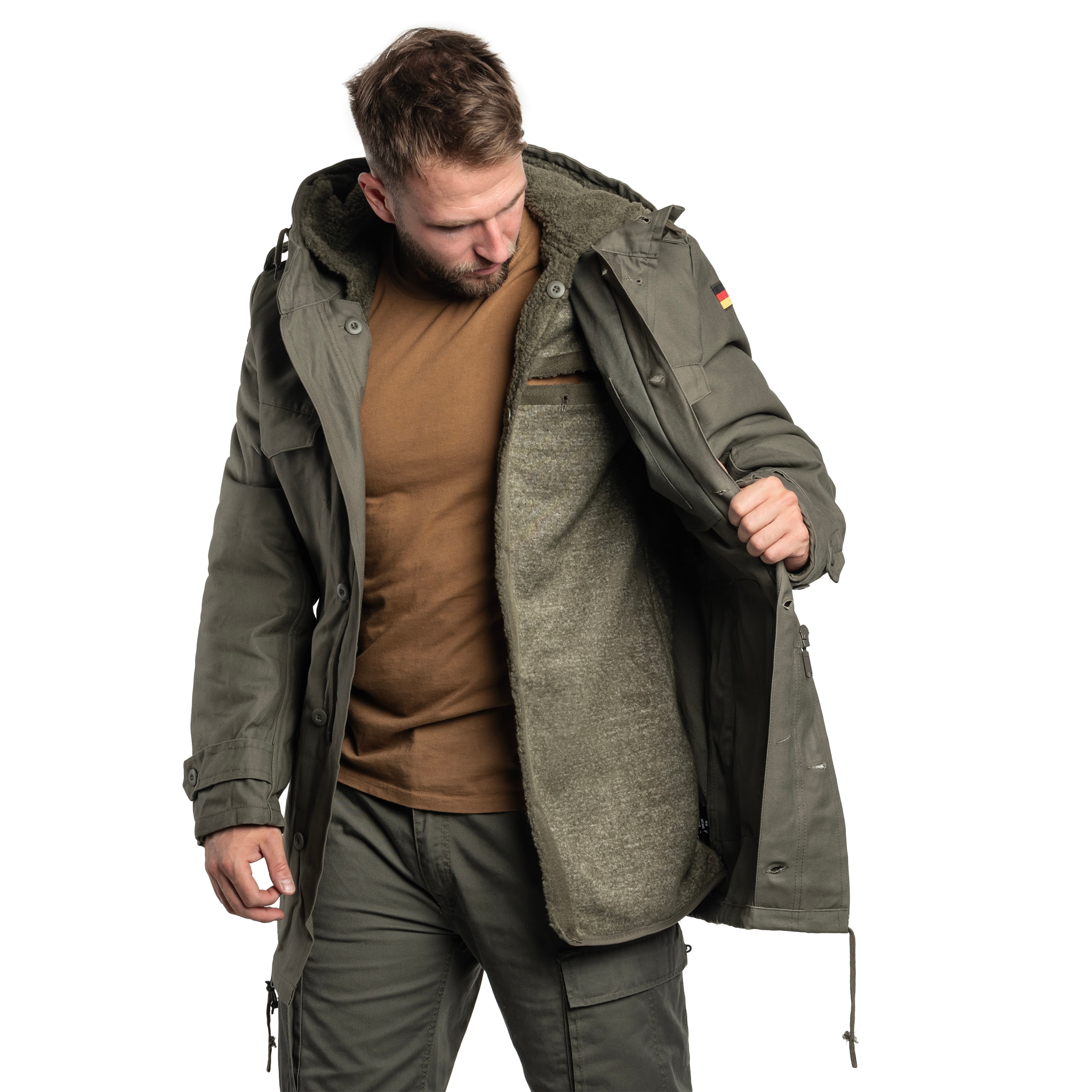 Brandit BW Parka Flag jacket - Olive