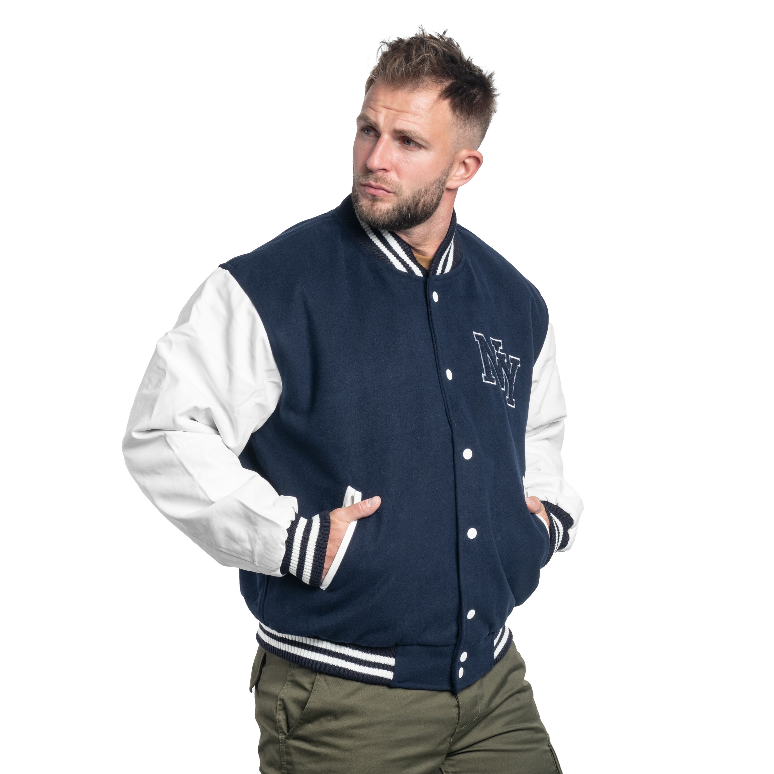 Mil-Tec NY Baseball Jacket - Navy/White