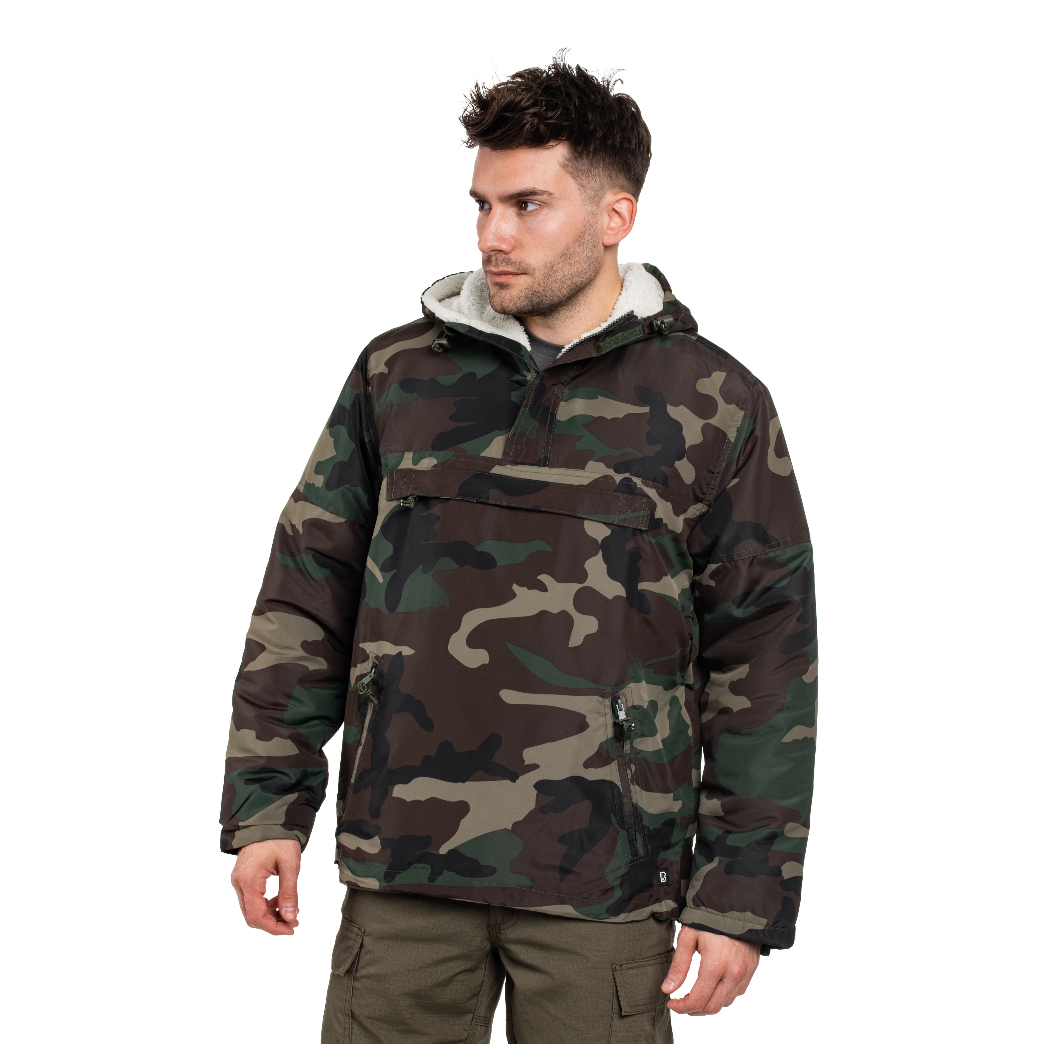 Brandit Sherpa Windbreaker Jacket - Woodland