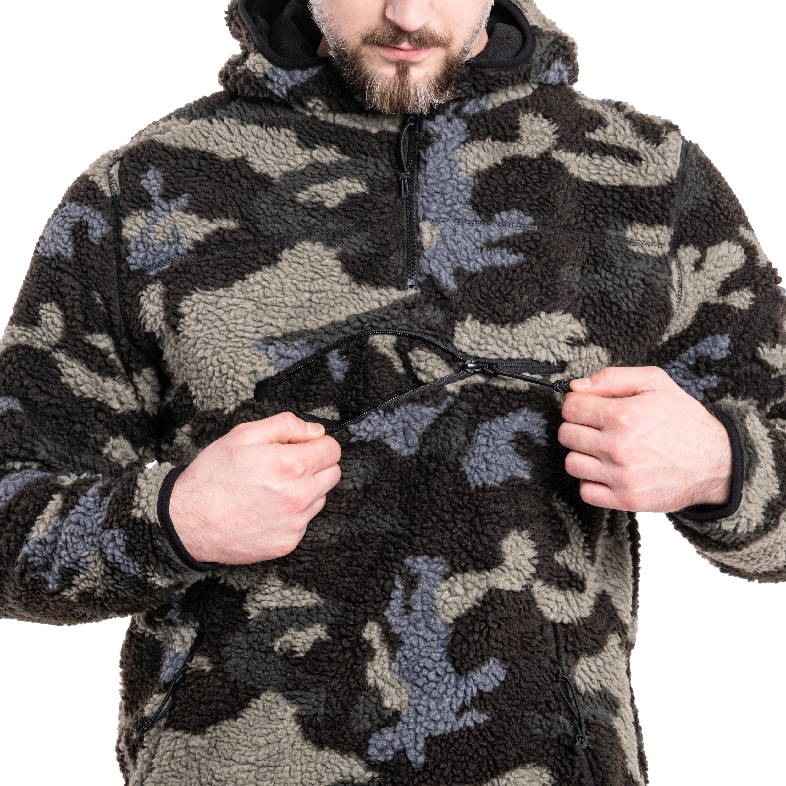 Brandit Teddyfleece Worker Pullover - Dark Camo