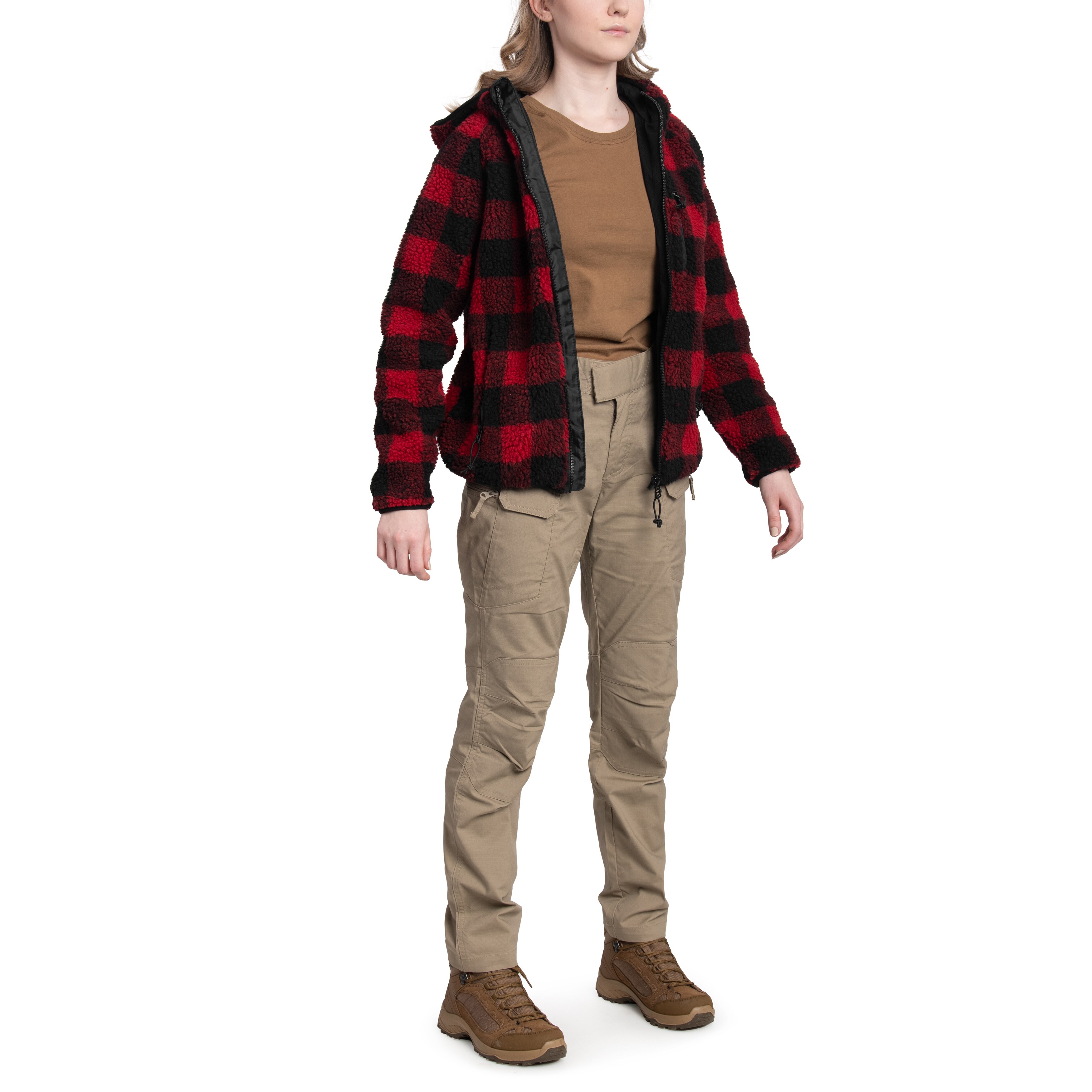 Brandit Women's Teddyfleece Jacket - Red/Black